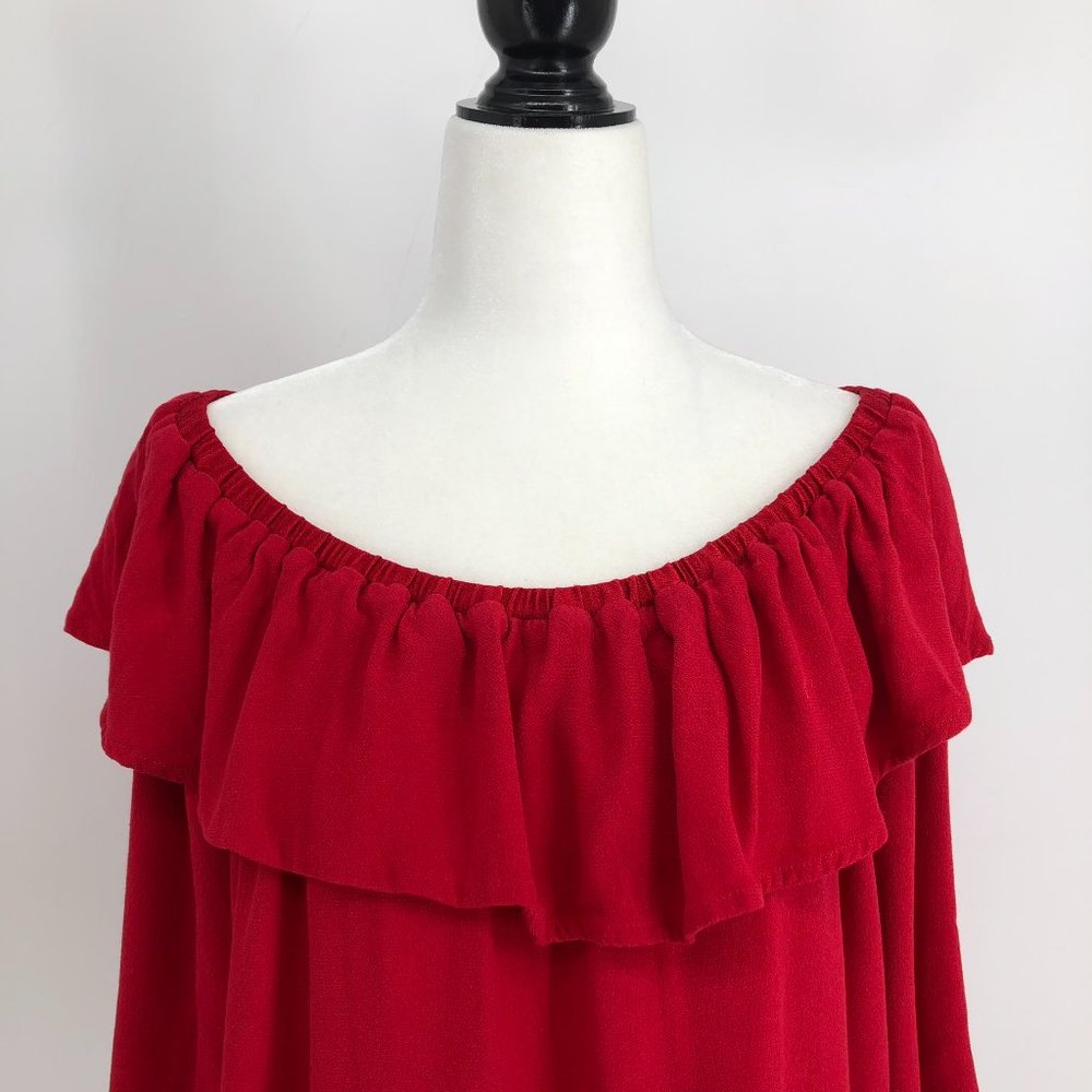 ba&sh Azar Off-the-Shoulder Ruffled red blouse size 3 - Picture 5 of 16